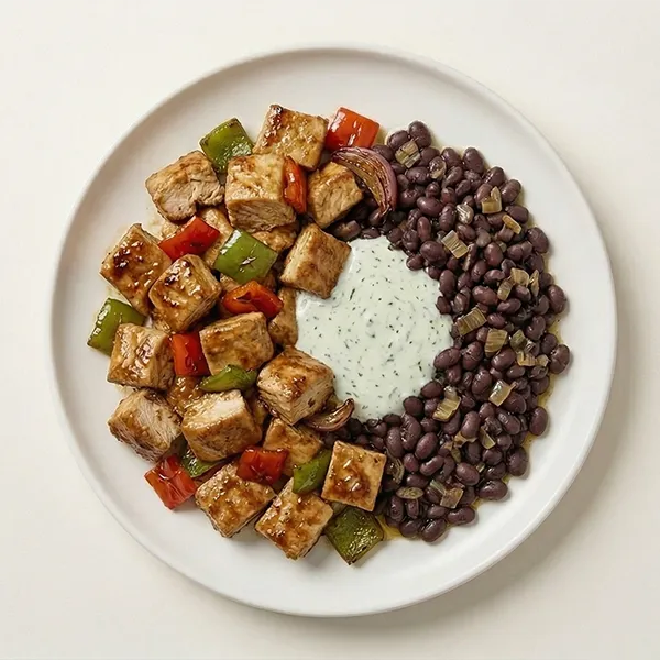 Southern Blackened Chicken with Sweet Potato Medallion & Black beans